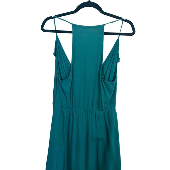 2/$30 Free Press M Teal Sleeveless Ruffle Wrap Dress Flowy Fabric - Picture 9 of 13